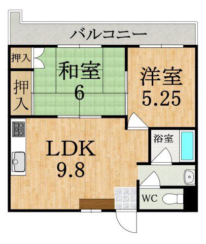 ザ・ノウブルマンション貴人館(2LDK/3階)の間取り写真
