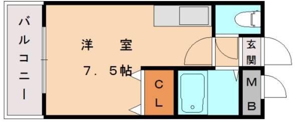 シャトレ和白(ワンルーム/4階)の間取り写真