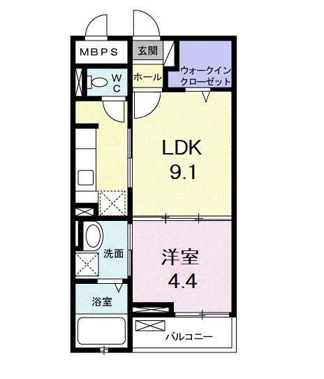 グリーン ガーデン(1LDK/2階)の間取り写真