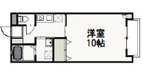 二幸ハイツ津山 B(1K/2階)の間取り写真