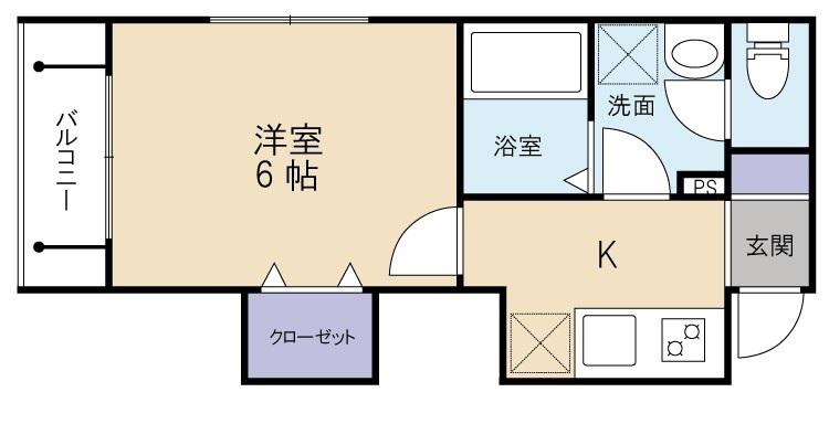 トミマサ コート(1K/2階)の間取り写真