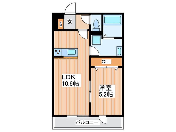 サンルーチェ(1LDK/2階)の間取り写真