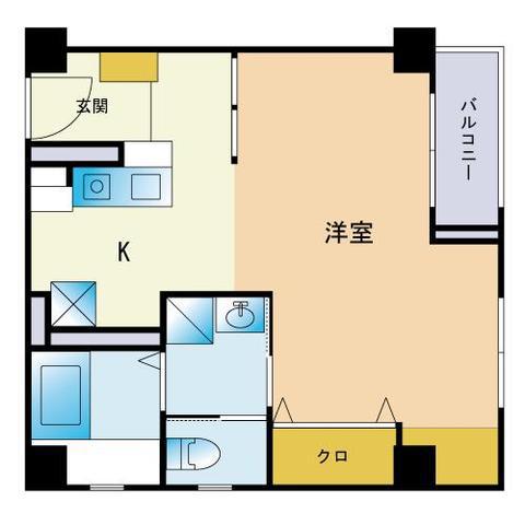 柳川ビル(ワンルーム/6階)の間取り写真