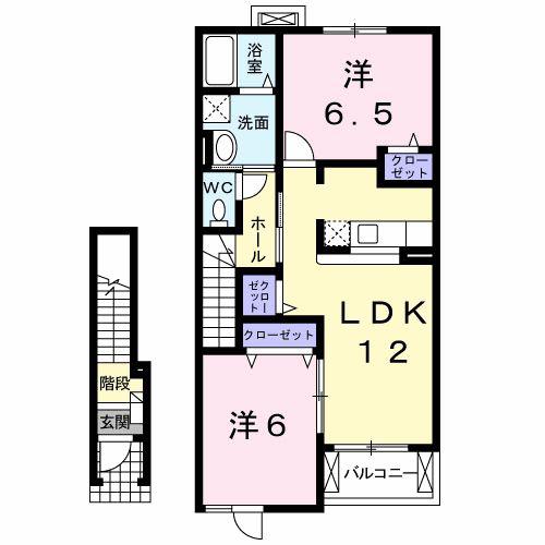 グランフィオーレ A(2LDK/2階)の間取り写真