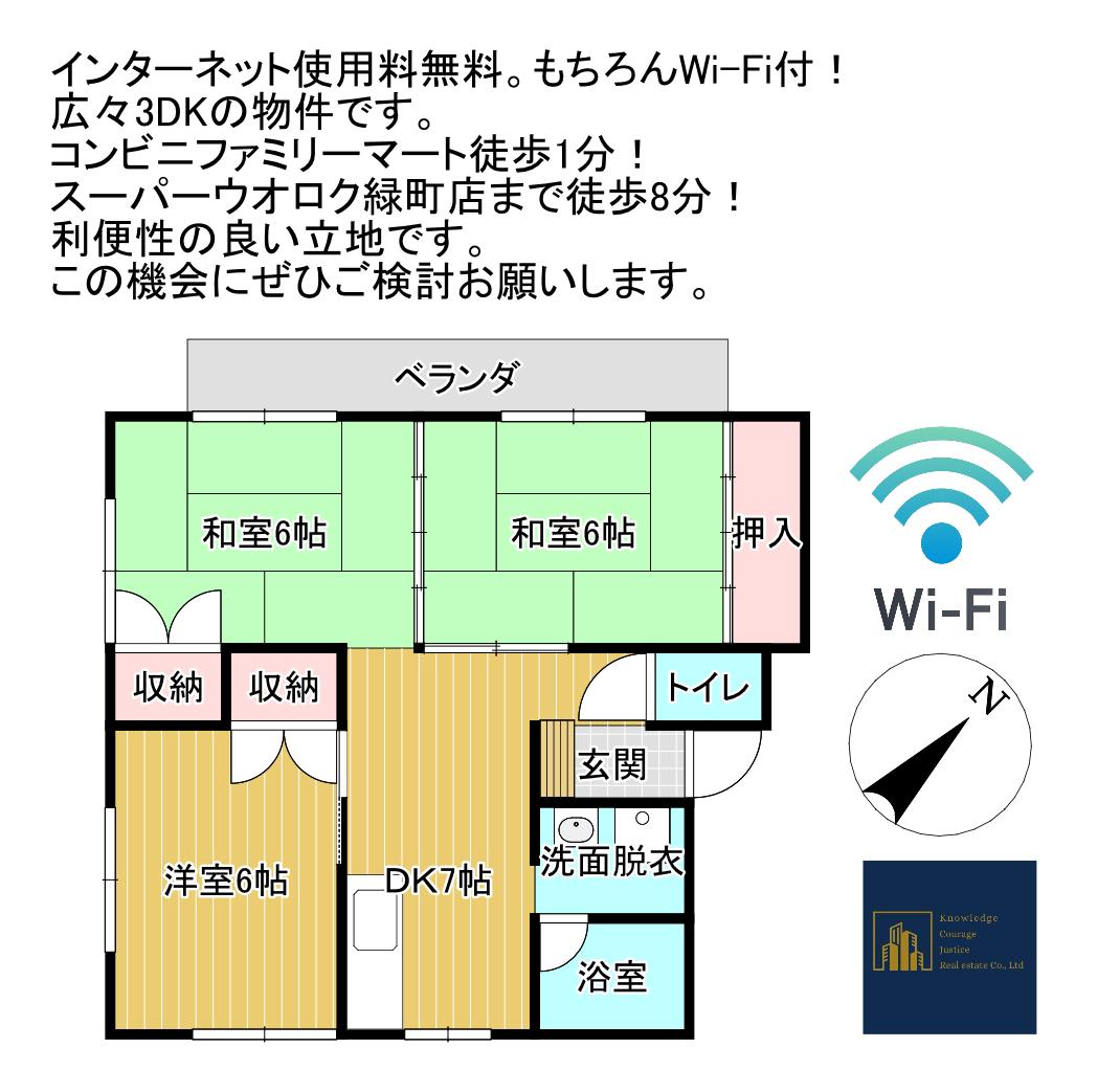 TMコンフォート 新発田市中央町5-6-19(3DK/2階)の間取り写真