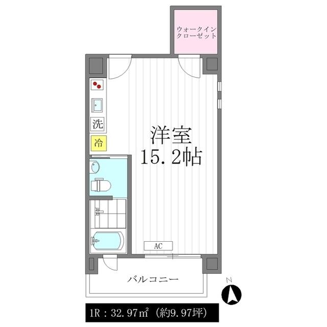 ベルファース駒場(ワンルーム/6階)の間取り写真