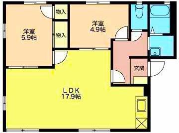 ボナールハイツ(2LDK/1階)の間取り写真