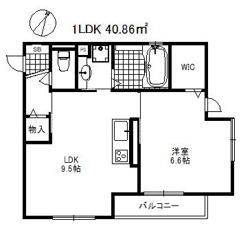 ディールーム高羽(1LDK/1階)の間取り写真