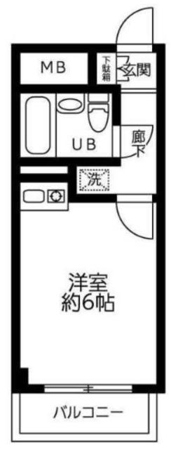 藤和シティーコープ三鷹南II(ワンルーム/5階)の間取り写真