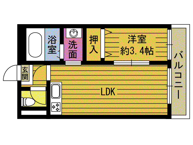 コート・フルール(1LDK/2階)の間取り写真