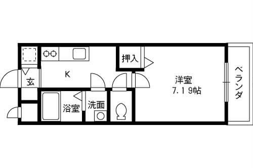 リヴェール(1K/2階)の間取り写真