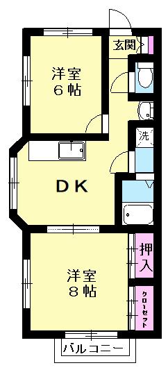 エターナル七本木(2DK/3階)の間取り写真