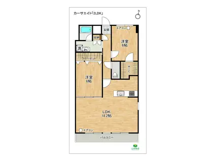 カーサエイト(2LDK/5階)の間取り写真