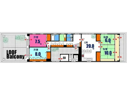 ブルックランズFビル(4LDK/5階)の間取り写真