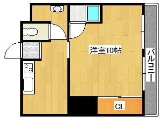 浅井マンション(1DK/4階)の間取り写真