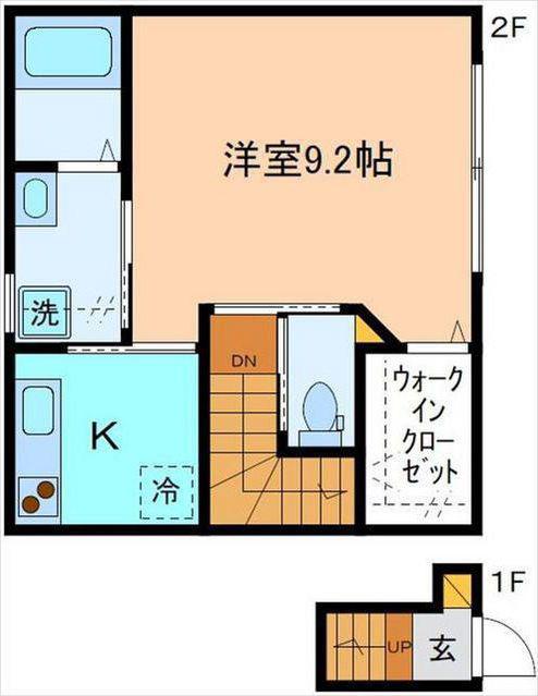 ウエストクレスト(1K/2階)の間取り写真