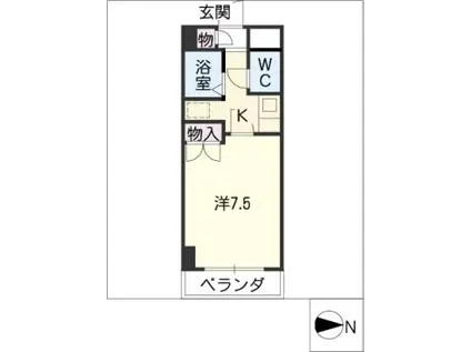 ラフォーレ三愛(1K/4階)の間取り写真