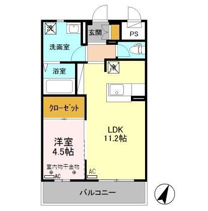ドルチェ 206(1LDK/2階)の間取り写真