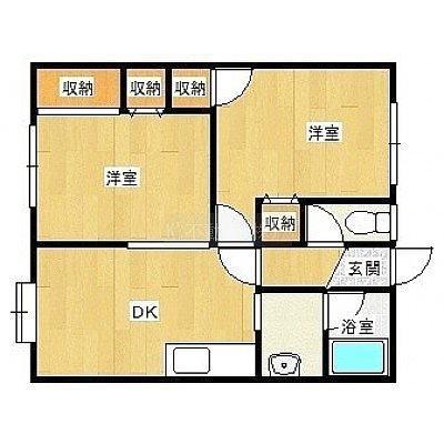 コミカルタイツ気象庁3(2DK/2階)の間取り写真