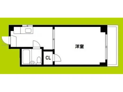 シャルマン加美東(1K/2階)の間取り写真