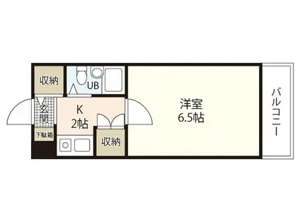 メルヘンマンション矢野東(1K/1階)の間取り写真