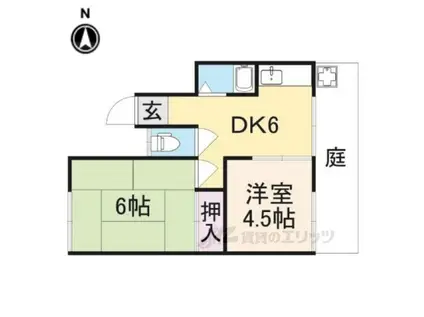 平城山パート5(2DK/1階)の間取り写真