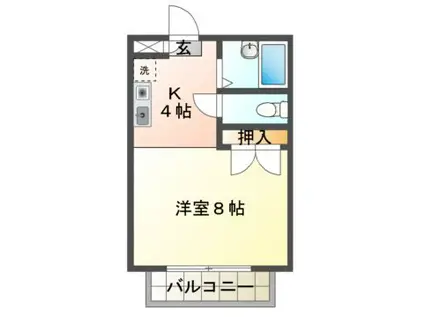 マイホームマトバ(1K/1階)の間取り写真