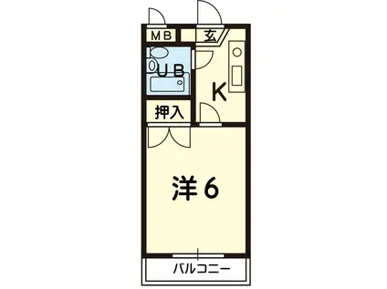 ハイツ山崎(1K/3階)の間取り写真
