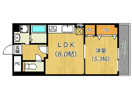 第2マンションローヤル(1LDK/2階)の間取り写真