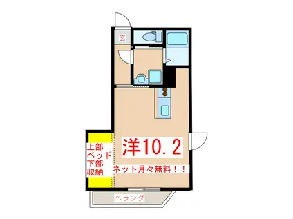 LEGEND STAGE(ワンルーム/4階)の間取り写真