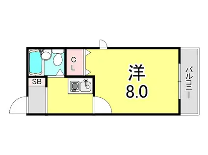 パインコースト須磨離宮(1K/1階)の間取り写真