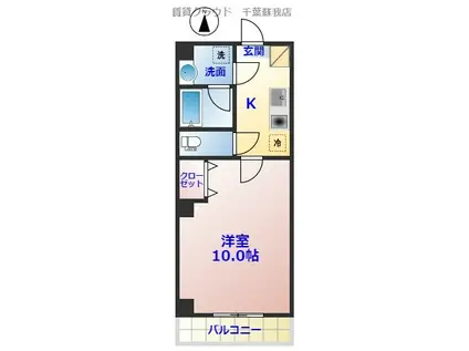 KS・HOYO(1K/6階)の間取り写真