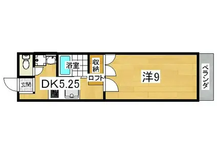 K・S ハイツ(1DK/2階)の間取り写真