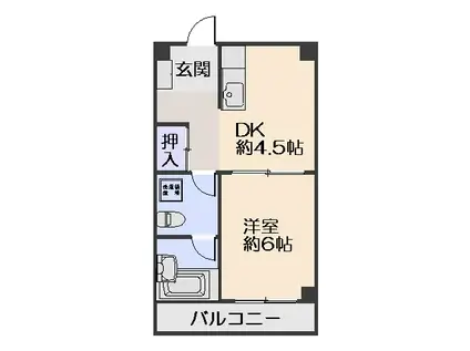 横須賀ハイム(1DK/10階)の間取り写真