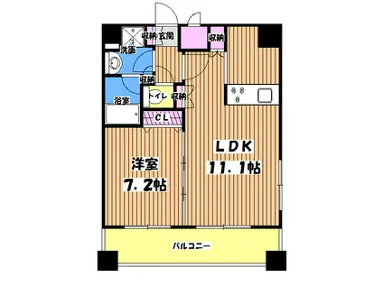 フェニックス八王子弐番館(1LDK/8階)の間取り写真