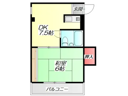 舟田マンション(1DK/2階)の間取り写真