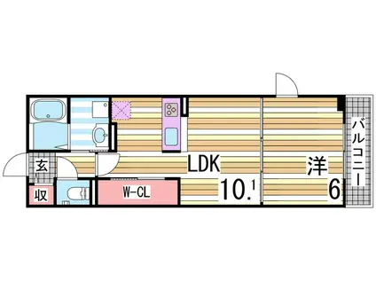 さくら弐番館(1LDK/1階)の間取り写真