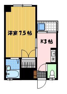 クレインコート東園(1K/4階)の間取り写真