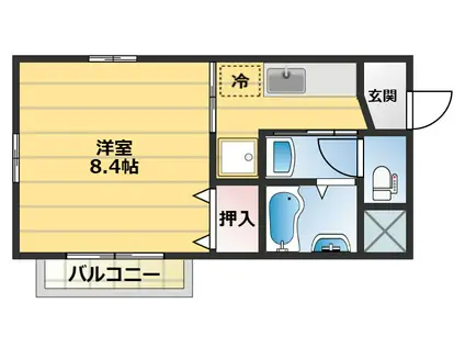 コンフォート永吉26(1K/1階)の間取り写真