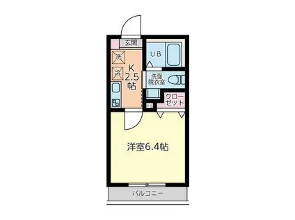レルフ駒沢(1K/1階)の間取り写真