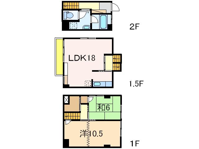 メゾネット幸(2LDK/1階)の間取り写真