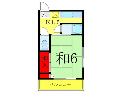 串田ビル(1K/4階)の間取り写真