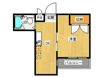 インペリアル湘南(1DK/3階)の間取り写真