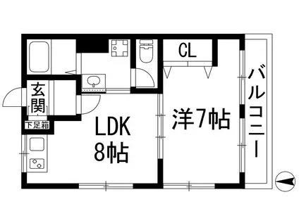 ハイツ77パート2(1LDK/3階)の間取り写真