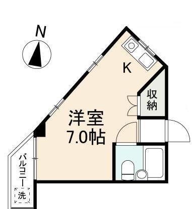 栄香ハイツ(ワンルーム/4階)の間取り写真