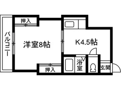 日野コーポラス B棟(1K/2階)の間取り写真