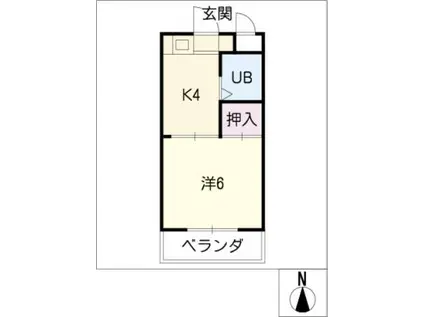 ビラ藤久(1K/1階)の間取り写真