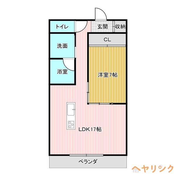 グリシーヌII(1LDK/2階)の間取り写真