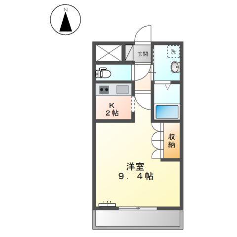 シャトー友喜(1K/2階)の間取り写真