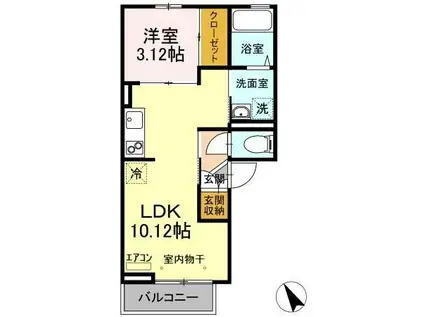 らら・ベイIII(1LDK/1階)の間取り写真